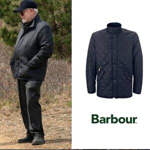 Black - Barbour Powell Riding Outdoor Jacket MSRP$380 Logan Roy in Succession